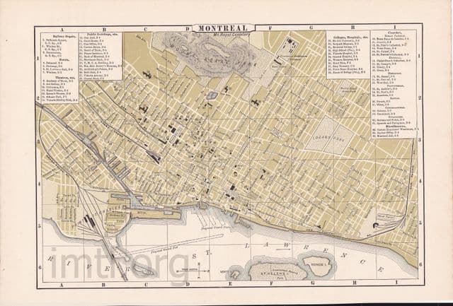 Mappa storica di Montreal