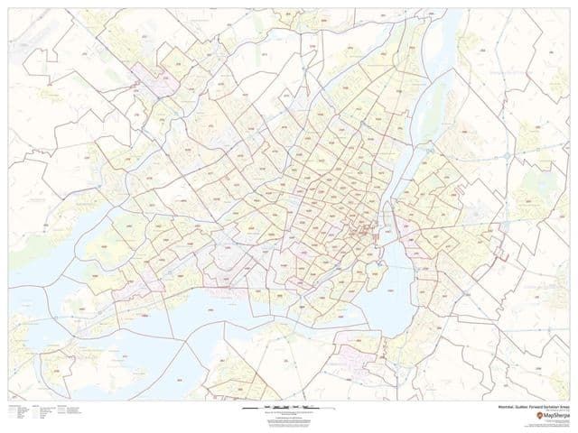 Mappa dei codici postali di Montreal