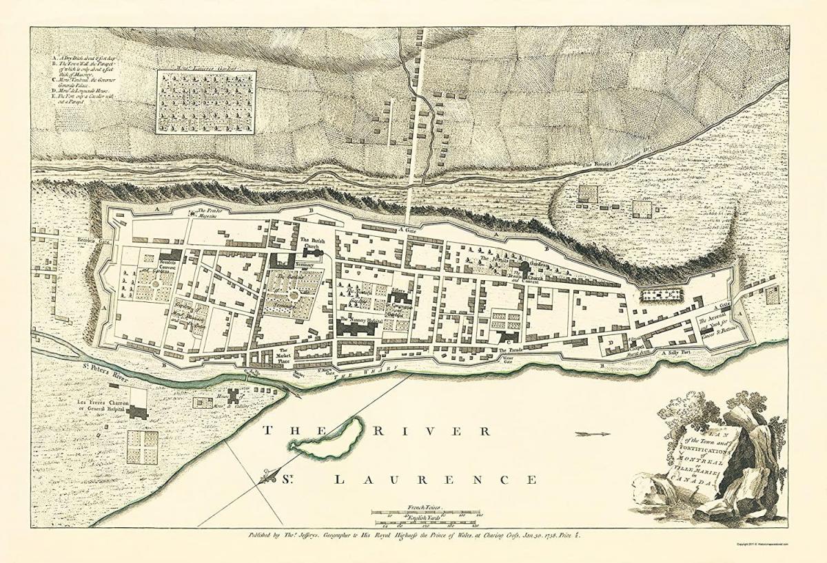 Mappa antica di Montreal